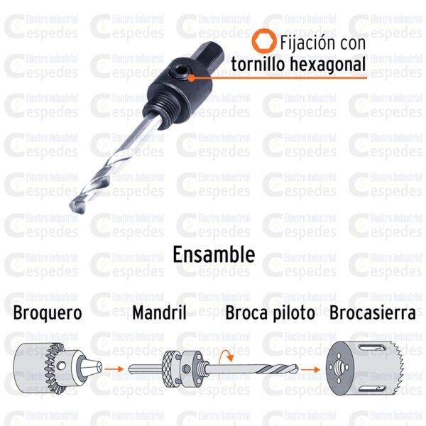 Adaptador Broca Guía Mandril 3/8