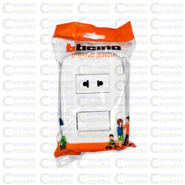 AP1230 INTERRUPTOR-TOMA UNIVERSAL ( MIXTA) P/EMPOTRAR DOMINO SENCIA