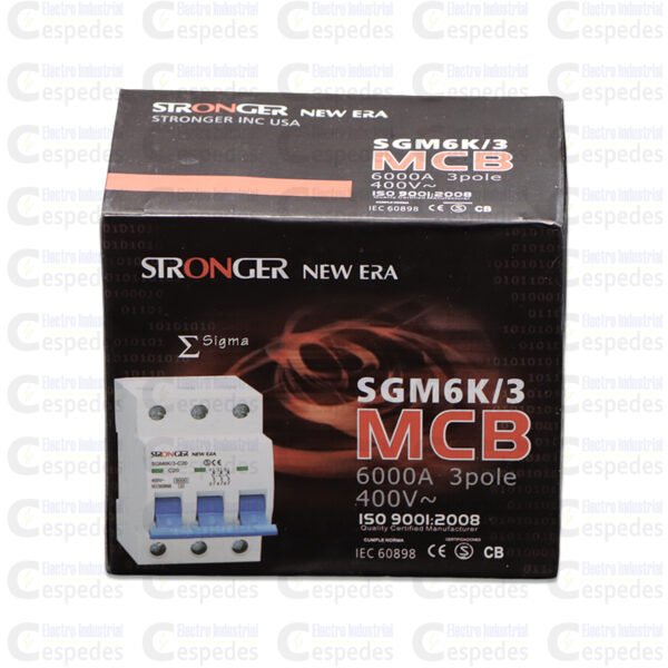 INTERRUPTOR TERMOMAGNÉTICO 3X50A RIEL-STRONGER