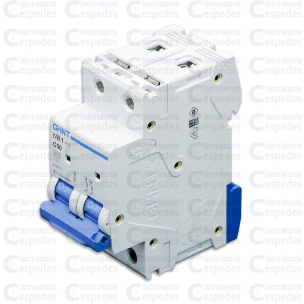 INTERRUPTOR TERMOMAGNÉTICO 2X50A RIEL-CHINT