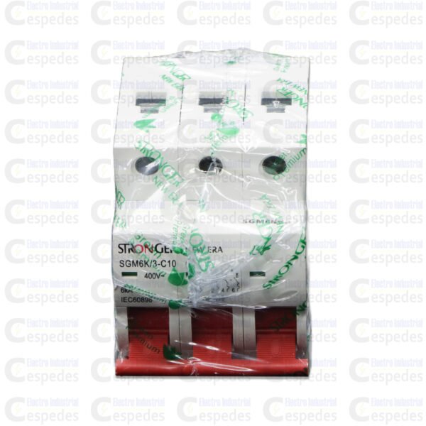 INTERRUPTOR TERMOMAGNÉTICO 3X10A RIEL STRONGER