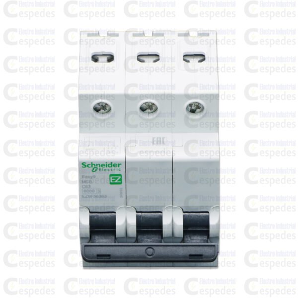 INTERRUPTOR TERMOMAGNÉTICO 3X63A RIEL EASY9-SCHNEIDER
