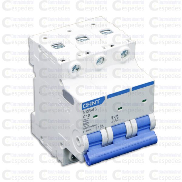 INTERRUPTOR TERMOMAGNÉTICO 3X10A RIEL-CHINT