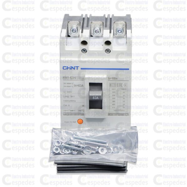 INTERRUPTOR TERMOMAGNÉTICO 3X63A MOLDEADA-CHINT