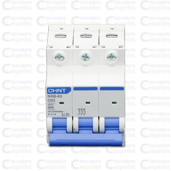 INTERRUPTOR TERMOMAGNÉTICO 3X63A RIEL-CHINT