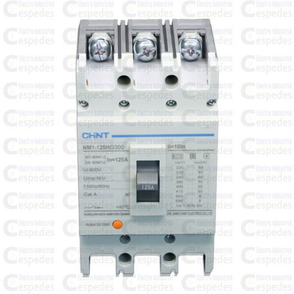 INTERRUPTOR TERMOMAGNÉTICO 3X125A MOLDEADA-CHINT