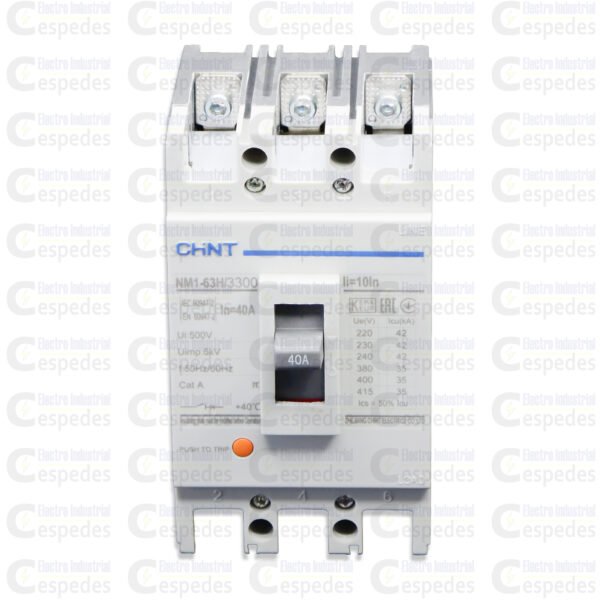 INTERRUPTOR TERMOMAGNÉTICO 3X40A MOLDEADA-CHINT