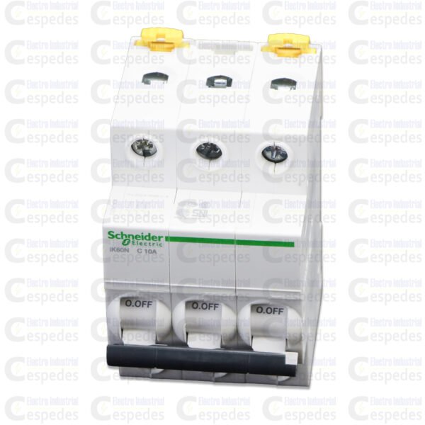 INTERRUPTOR TERMOMAGNÉTICO 3X10A RIEL IK60N-SCHNEIDER