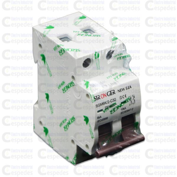 INTERRUPTOR TERMOMAGNÉTICO 2X32A RIEL-STRONGER