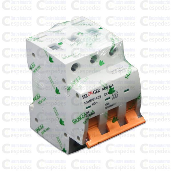 INTERRUPTOR TERMOMAGNÉTICO 3X25A RIEL-STRONGER