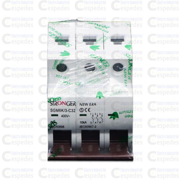 INTERRUPTOR TERMOMAGNÉTICO 3X32A RIEL-STRONGER