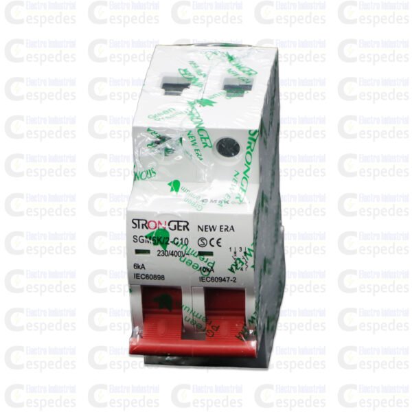 INTERRUPTOR TERMOMAGNÉTICO 2X10A RIEL-STRONGER