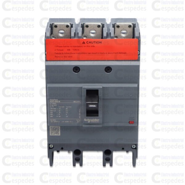 INTERRUPTOR TERMOMAGNÉTICO 3X200A MOLDEADA-SCHNEIDER