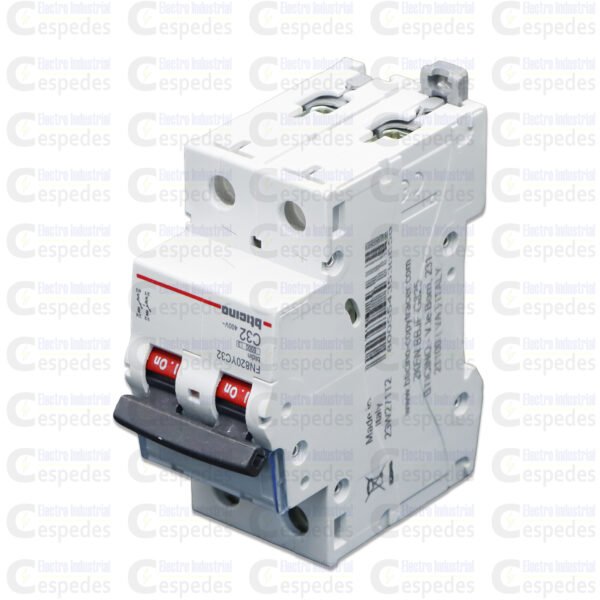 INTERRUPTOR TERMOMAGNETICO 2X32A RIEL-BTICINO