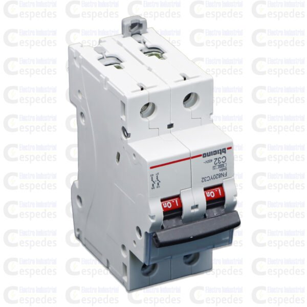 INTERRUPTOR TERMOMAGNETICO 2X32A RIEL-BTICINO