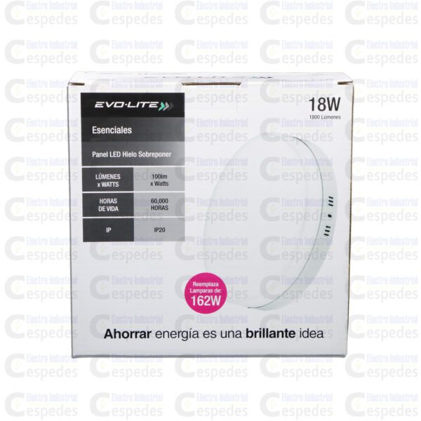 PANEL LED 18 AWG HIELO REDONDO LUZ DÍA-I PANEL LED 18W (162W) LUZ DÍA