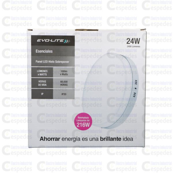 PANEL LED 24 AWG-2400 LÚMENES-PANEL LED HIELO SOBREPONER-I PANEL LED 24W (216W) LUZ DÍA