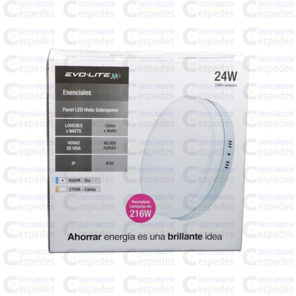 PANEL LED 24 AWG-2400 LÚMENES-PANEL LED HIELO SOBREPONER-II PANEL LED 24W (216W) LUZ DÍA