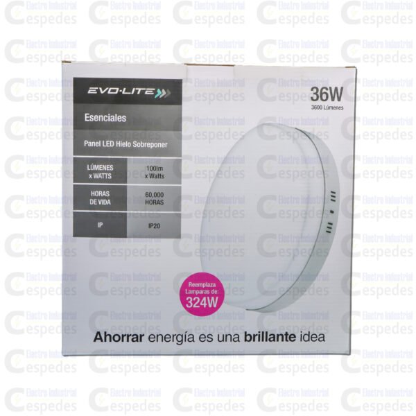 PANEL LED 36W-3600 LÚMENES-EVOLAITE-II PANEL LED 36W (324W) LUZ DÍA