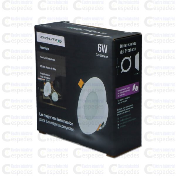 PANEL LED 6W-LUZ CÁLIDA