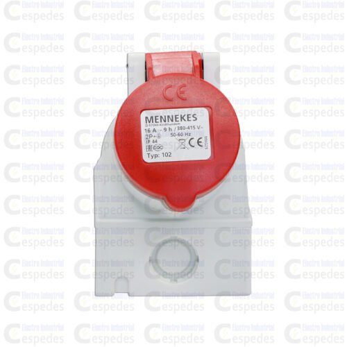 TOMA INDUSTRIAL 2X16 VISIBLE-ROJO