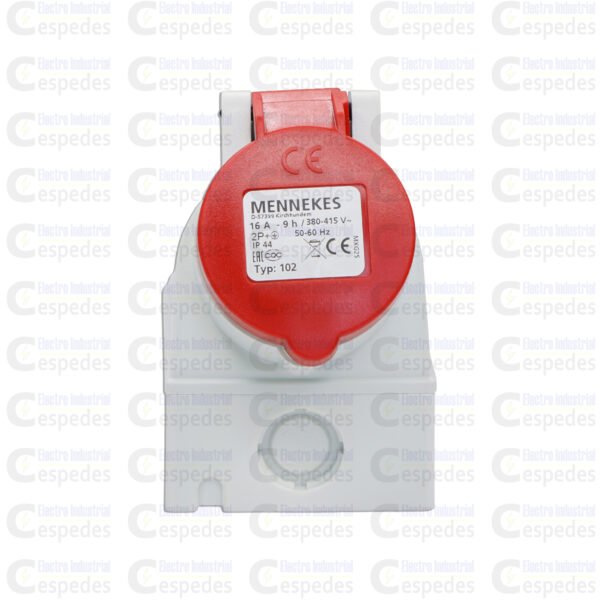 TOMA INDUSTRIAL 2X16 VISIBLE-ROJO