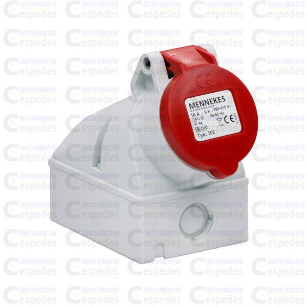 TOMA INDUSTRIAL 2X16 VISIBLE-ROJO