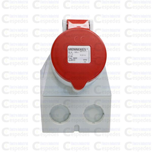 TOMA INDUSTRIAL 2X32 VISIBLE 2P+T-ROJO