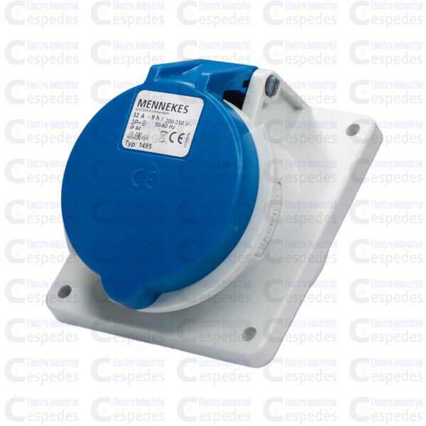 TOMA INDUSTRIAL 3X32 EMPOTRAR 3P+T 250V-AZUL